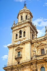 Fototapeta na wymiar Torre-campanario de la catedral de Jaén, Andalucía