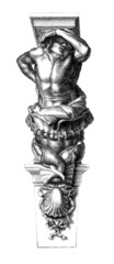 Fototapeta premium Sculpture : Cariatide Man - 17th century