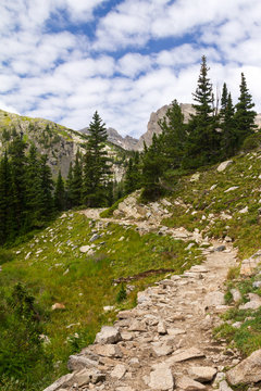 Fototapeta Hiking Trail Through Mountains