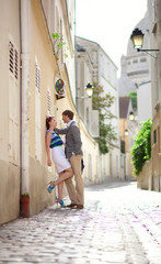 Romantic couple having a date at Montmartre in Paris