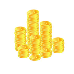 Stack of golden coins. EPS10 vector