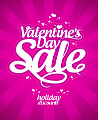 Valentine`s day sale design template.