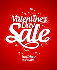 Valentine`s day sale design template.