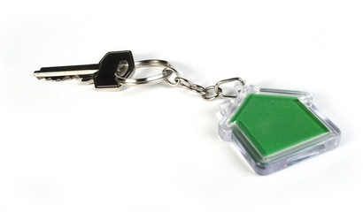 Keychain with figure of green house