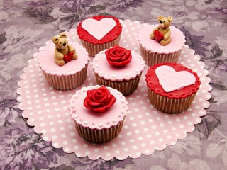 Cupcakes de san valentin