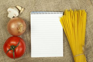 Obraz na płótnie Canvas Notebook pisać recepty