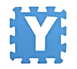 Alphabet toy piece isolated on white background