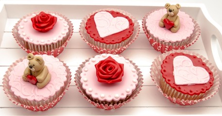 Cupcakes de san valentin