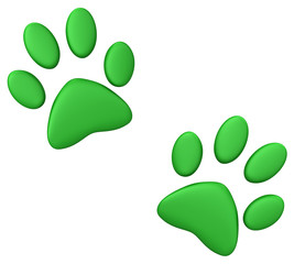 Green paw print