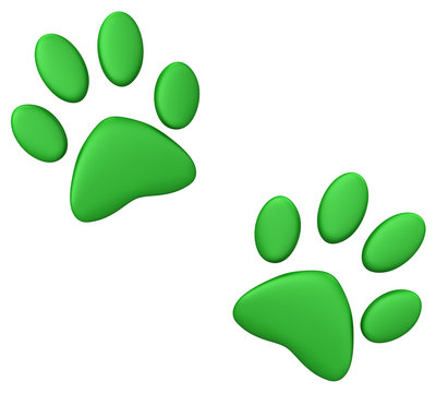 recommend clip art: Green paw print