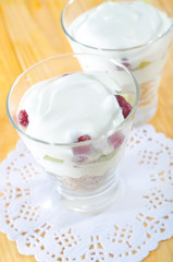oat flakes with yogurt