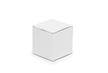 White paper gift box on isolated background