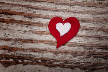 valentine's day hearts over grunge wood