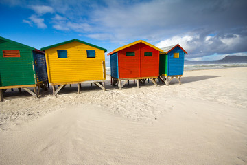 Colorful beach huts at Muizenberg Beach