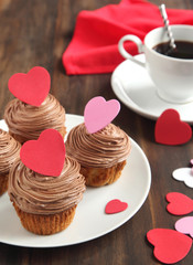 Valentine chocolate cupcake