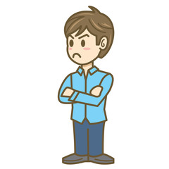 Fototapeta premium 男性 イラスト 全身 怒る
