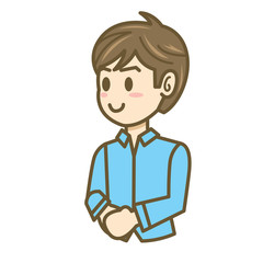 男性　イラスト　上半身　直立