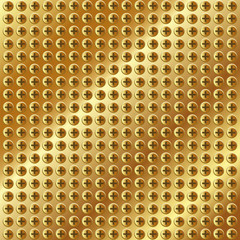 Metallic gold background with screws