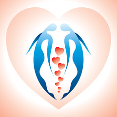 a cute couple kissing behind heart-shaped balloon