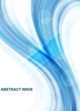 abstract blue business technology colorful wave brochure vector
