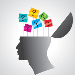 human head with question mark tag