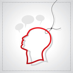 human head tag with speech bubble