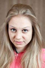 Naklejka premium portrait of long-haired blonde girl