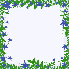 frame with blue flowers
