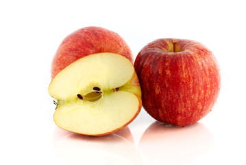 Red apple isolated on white background.