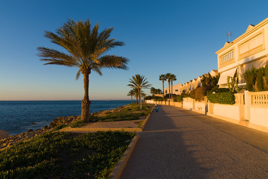 Mediterranean beach promenade