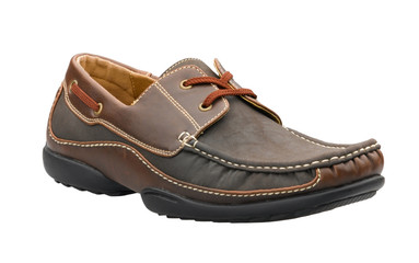 A casual leather man's shoe for outdoor activities