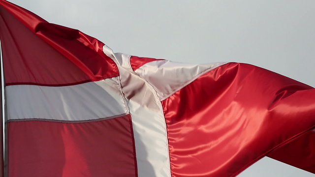 Danish flag in the wind