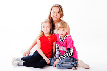 Young and beautiful mother with a beautiful daughter