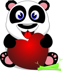 Fototapeta na wymiar Ilustracja Baby Panda z sercem