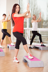 Group training in a fitness center