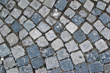 cobble road Stone sidewalk as background
