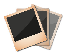 Three Aged Polaroid Photos in Group