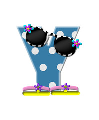 Alphabet Polka Dot Bikini Y