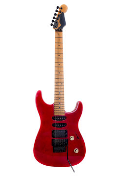 Red Old Guitar / Isolated