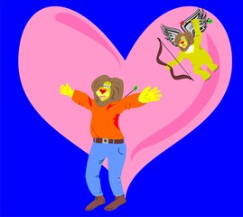 Влюбленный лев