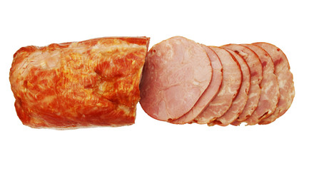 Sliced  ham isolated