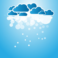 abstract background blue clouds with snow
