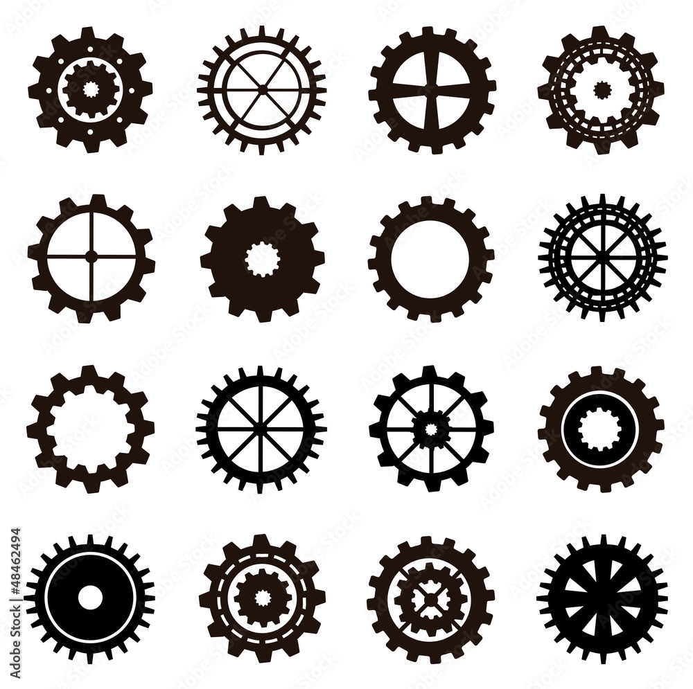 Sticker gears vector