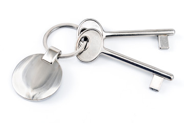 Keys with metal tag