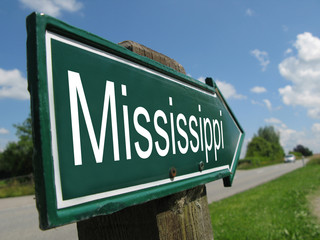 Mississippi signpost along a rural road