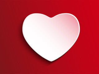 Valentine Day Heart on Red Background