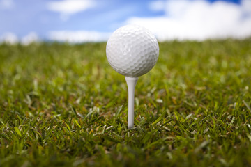 Golf ball on tee 