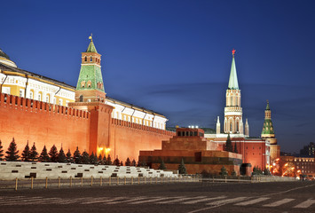 Red square at night. Moscow, Russia