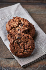 Dark chocolate chip cookies