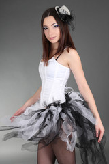 Young woman in ballet dress